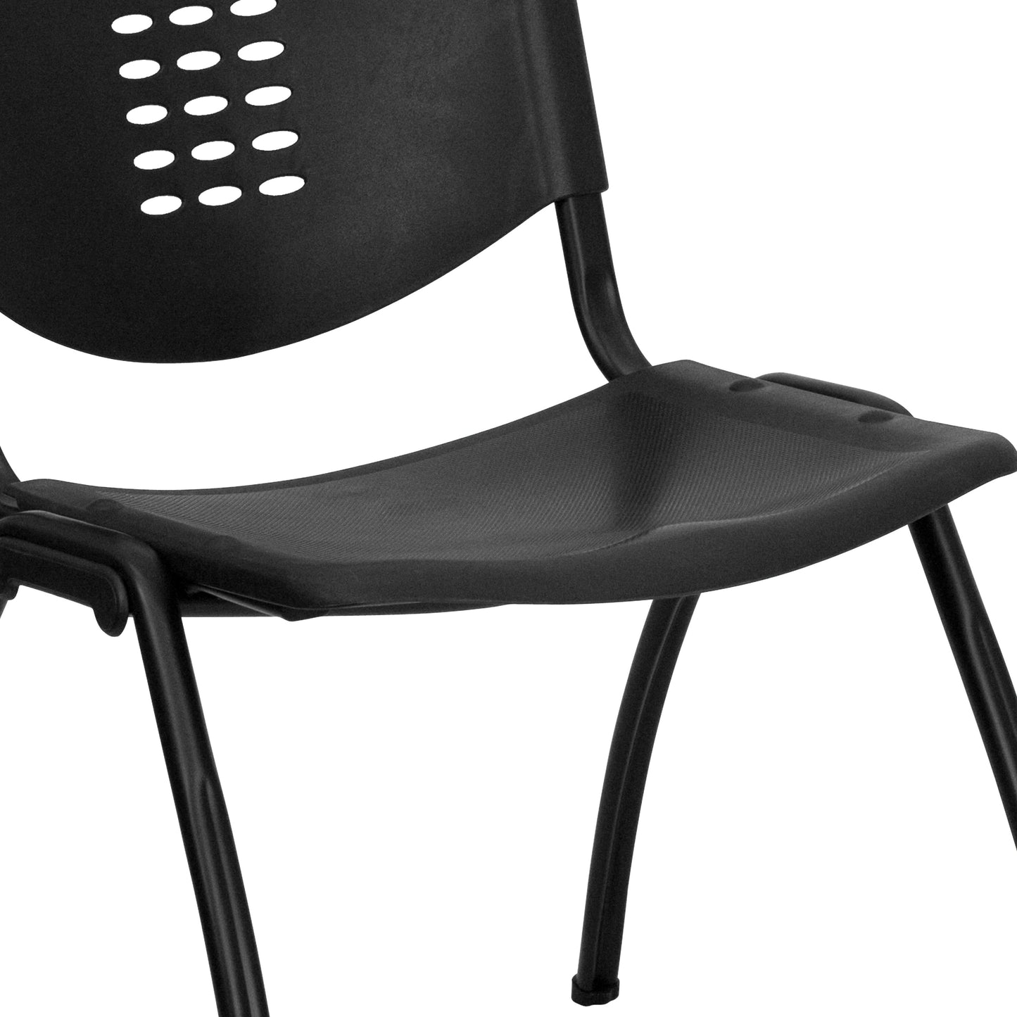 Black Plastic Stack Chair RUT-NF01A-BK-GG