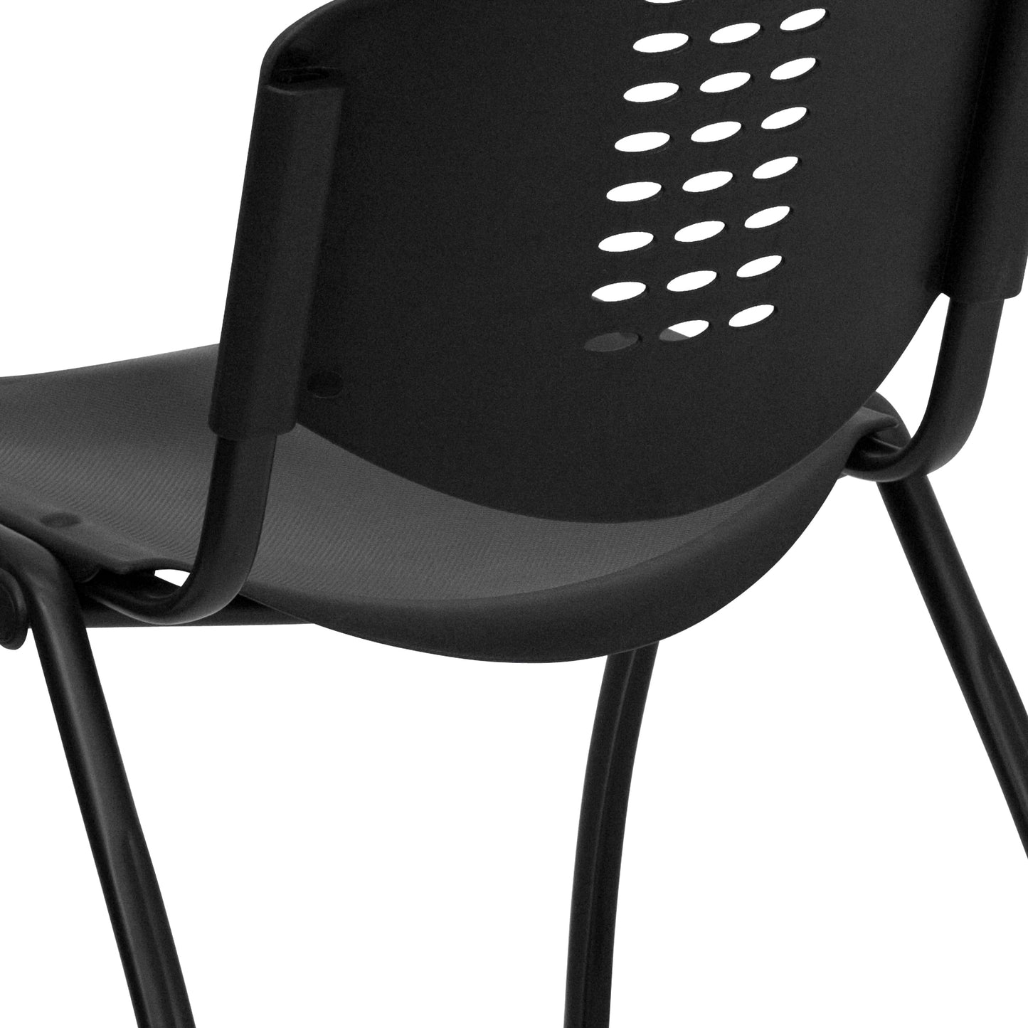 Black Plastic Stack Chair RUT-NF01A-BK-GG