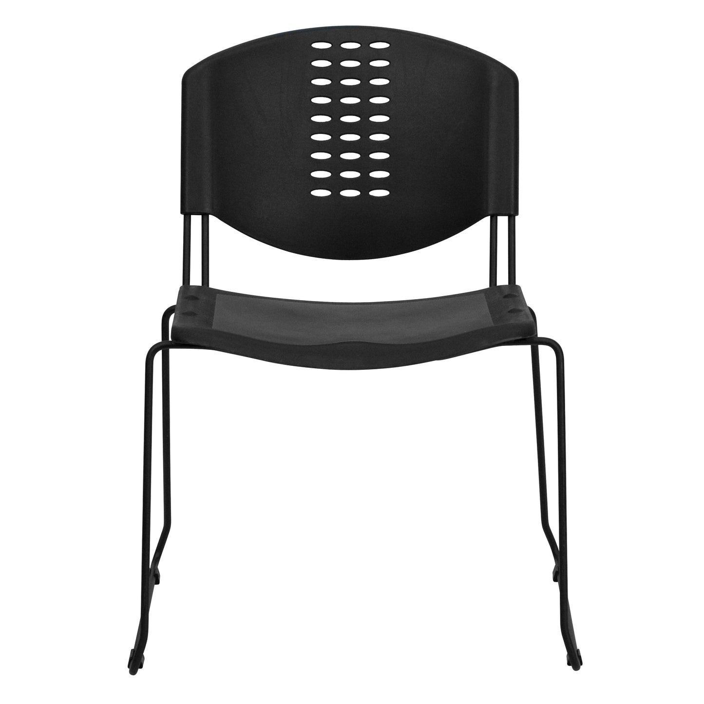 Black Plastic Stack Chair RUT-NF02-BK-GG