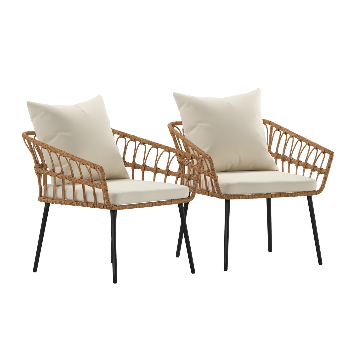 2PK NAT/Cream PE Rattan Chairs SB-1960-CH-CREAM-GG