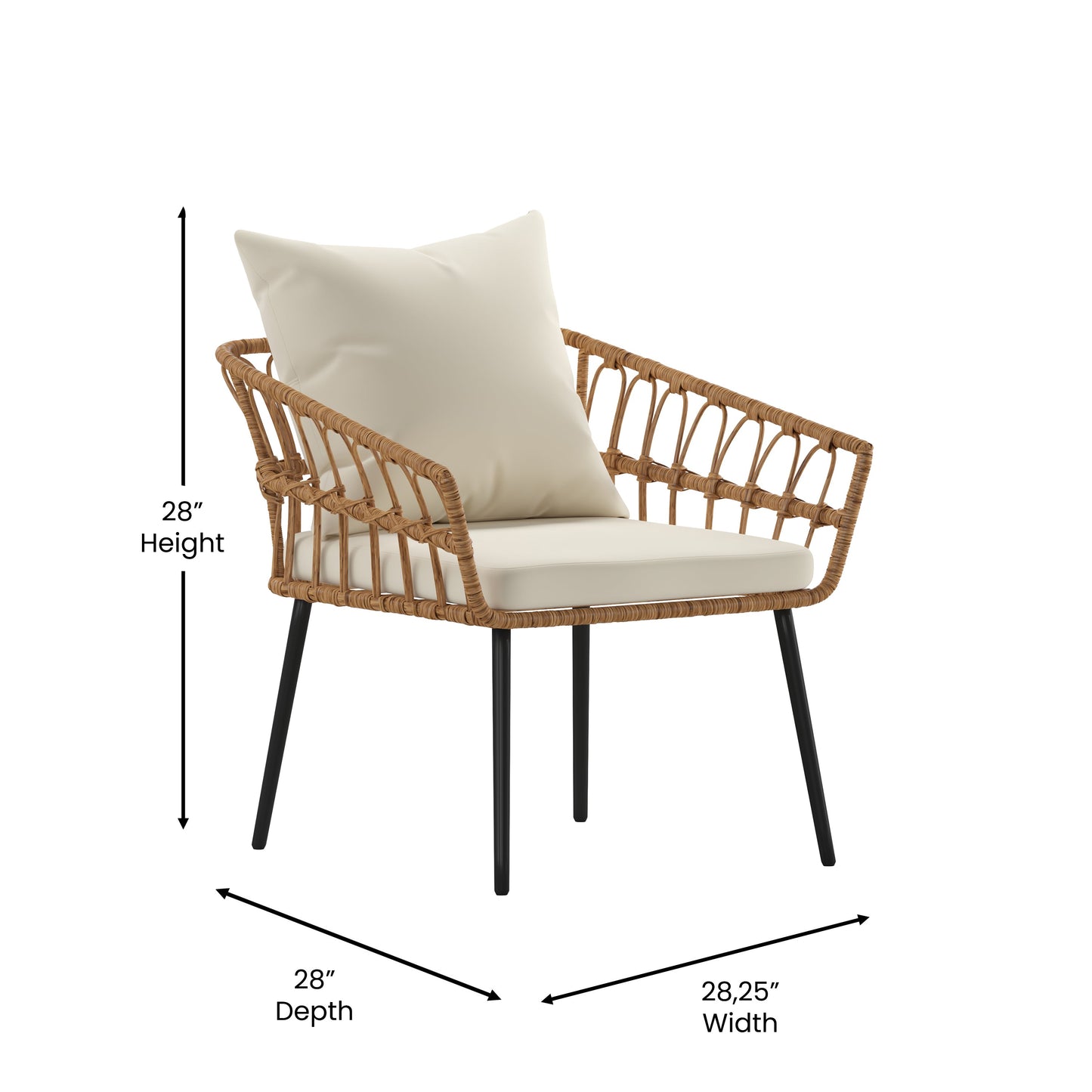 2PK NAT/Cream PE Rattan Chairs SB-1960-CH-CREAM-GG