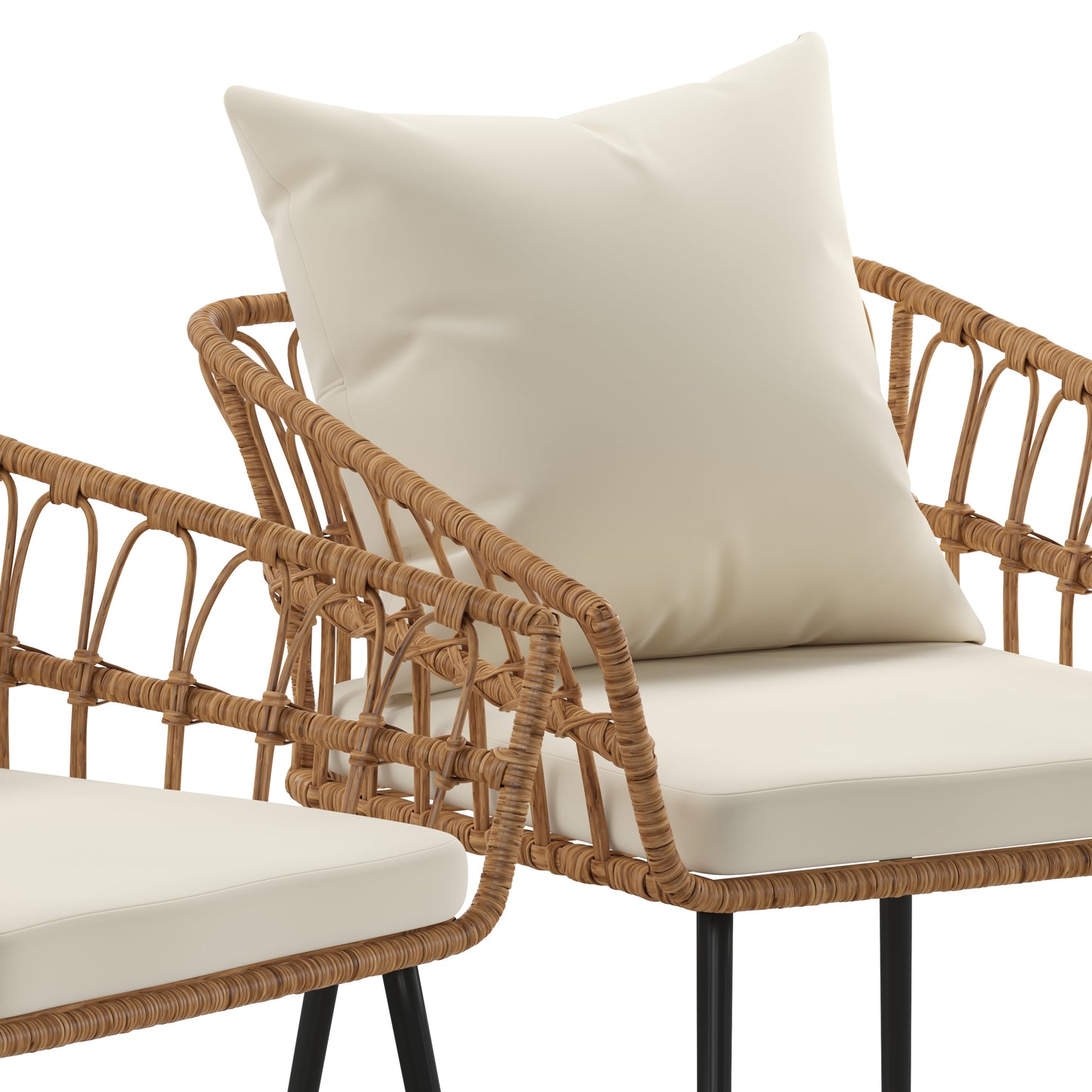 2PK NAT/Cream PE Rattan Chairs SB-1960-CH-CREAM-GG