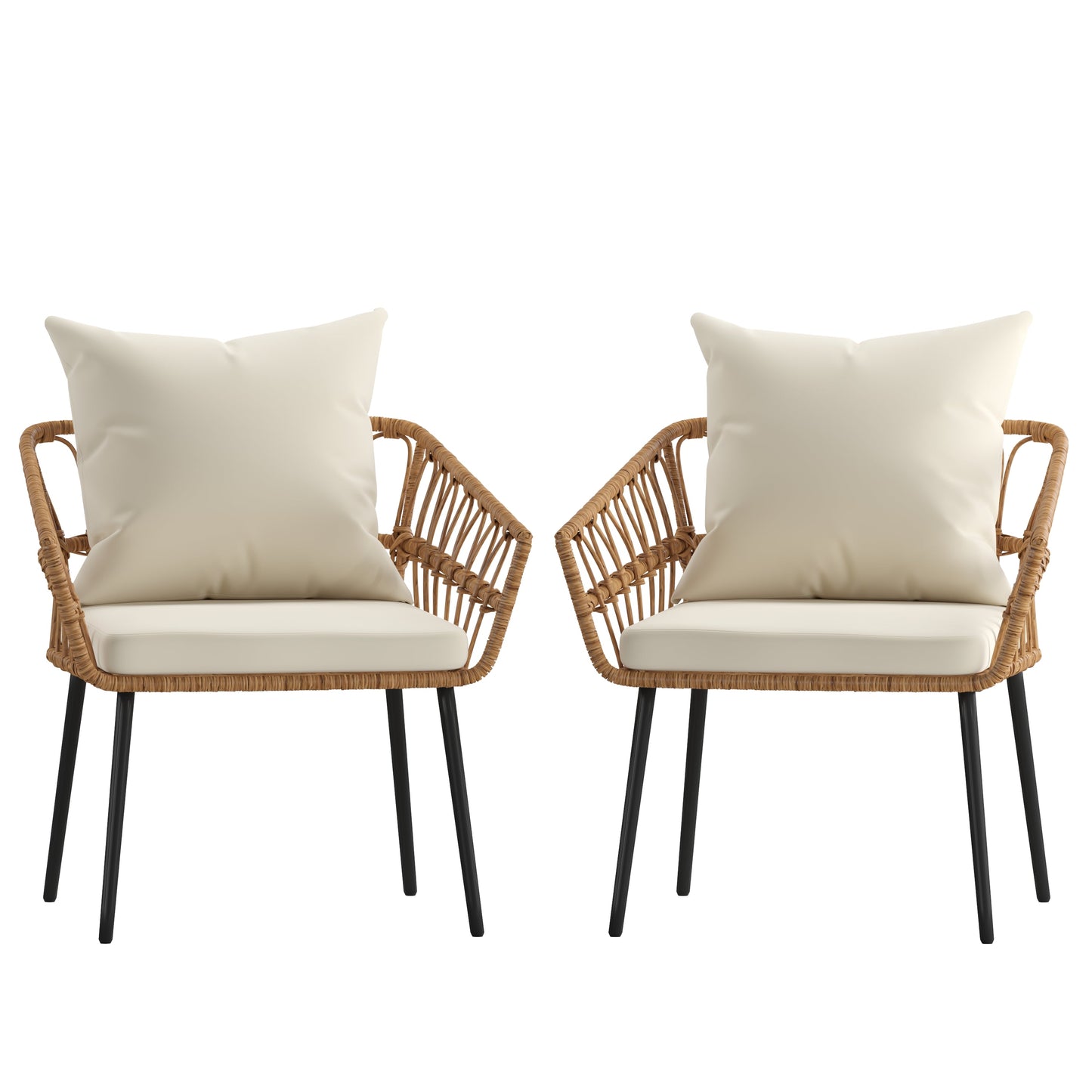 2PK NAT/Cream PE Rattan Chairs SB-1960-CH-CREAM-GG