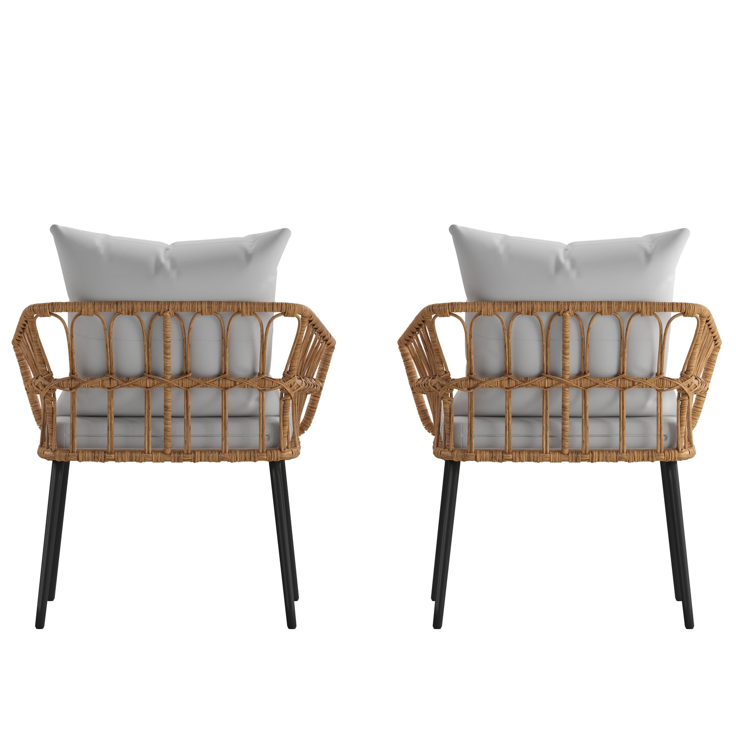 2PK NAT/Gray PE Rattan Chairs SB-1960-CH-GY-GG