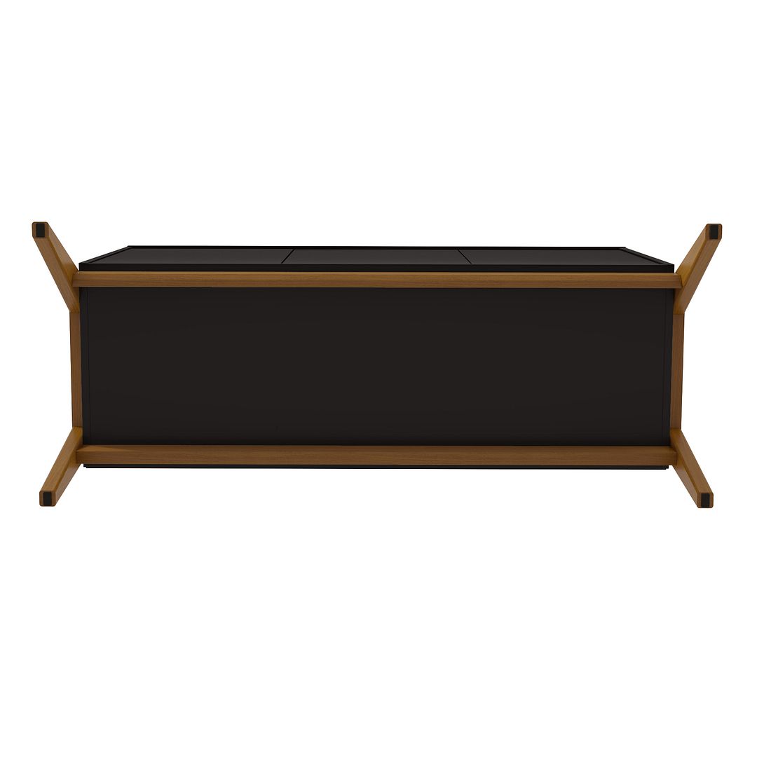 Manhattan Comfort Mid-Century Modern Gales 48.50 Sideboard with Solid Wood Legs in Matte Black