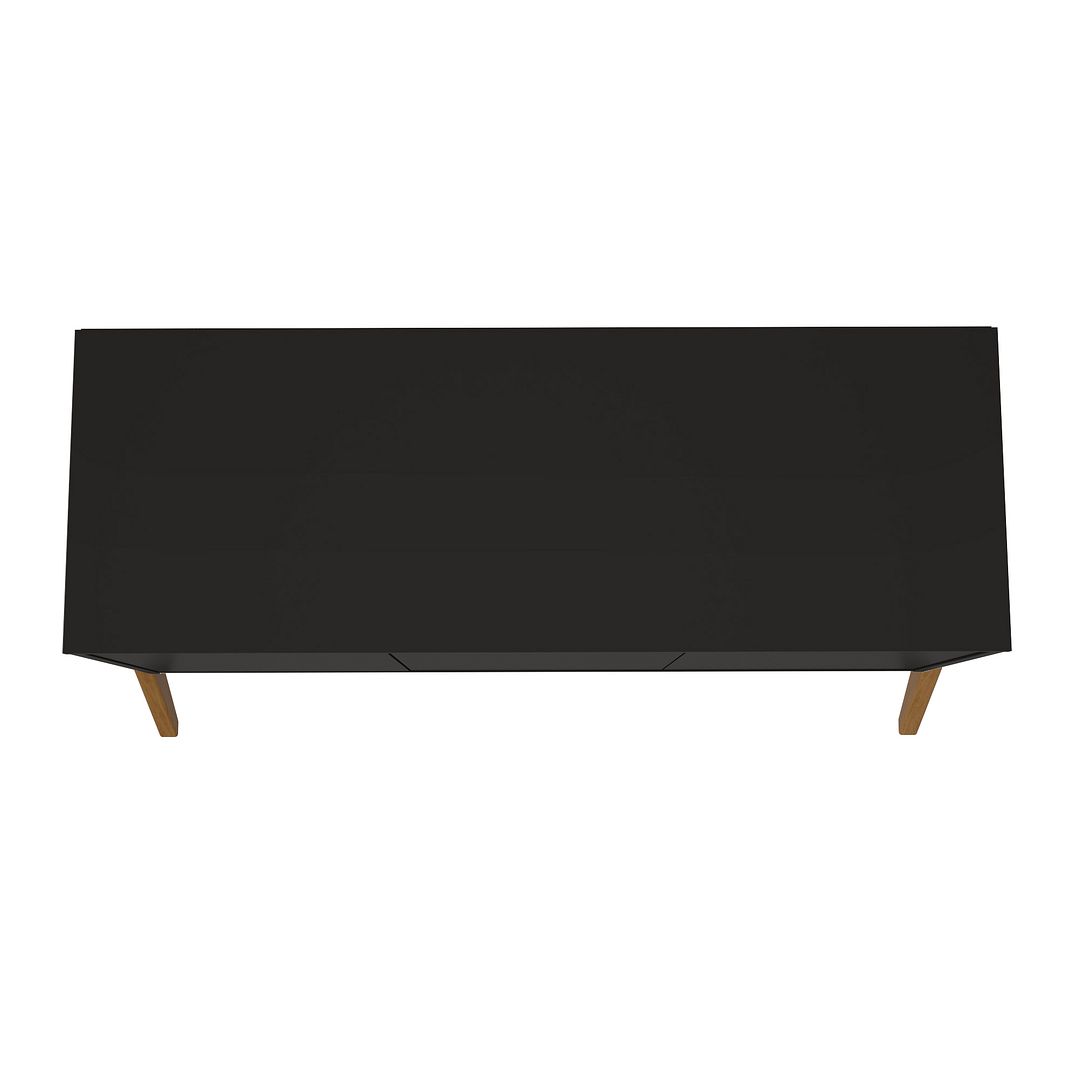 Manhattan Comfort Mid-Century Modern Gales 48.50 Sideboard with Solid Wood Legs in Matte Black