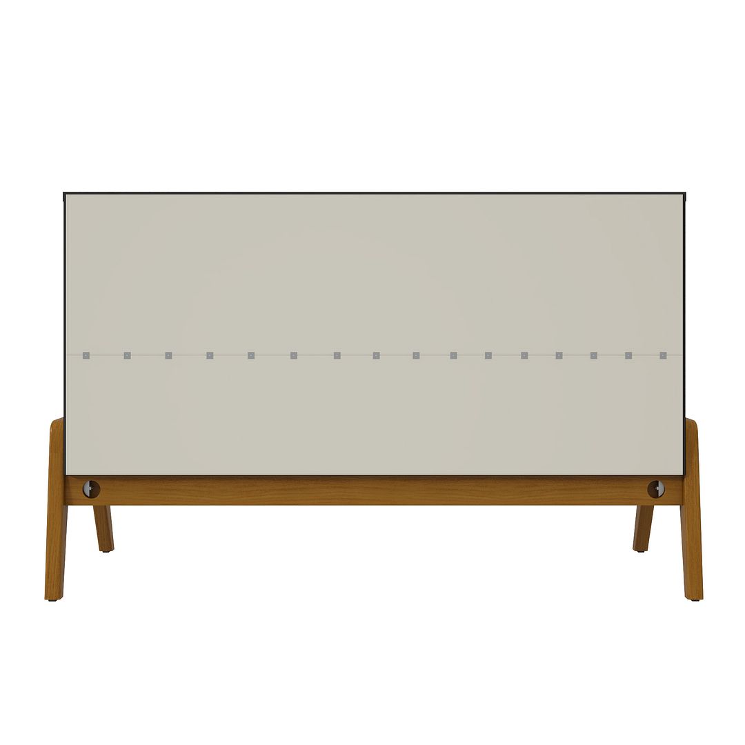 Manhattan Comfort Mid-Century Modern Gales 48.50 Sideboard with Solid Wood Legs in Matte Black