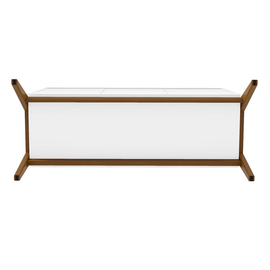 Manhattan Comfort Mid-Century Modern Gales 48.50 Sideboard with Solid Wood Legs in Matte White