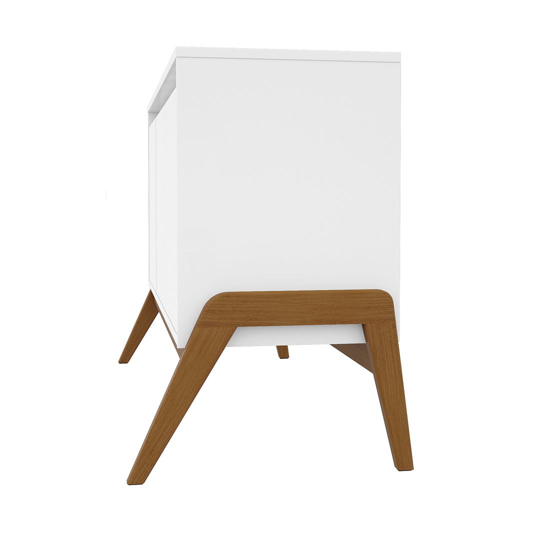 Manhattan Comfort Mid-Century Modern Gales 48.50 Sideboard with Solid Wood Legs in Matte White