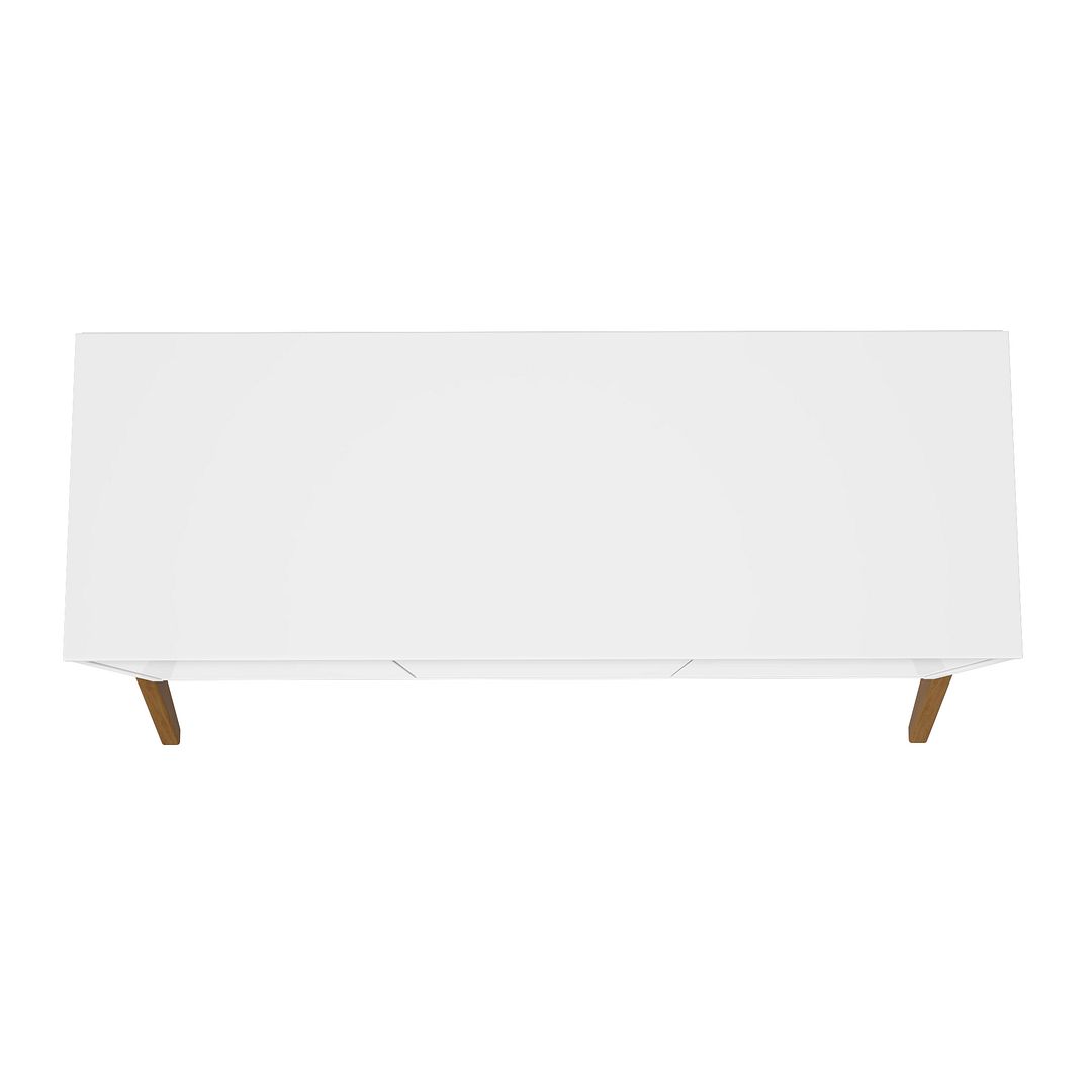 Manhattan Comfort Mid-Century Modern Gales 48.50 Sideboard with Solid Wood Legs in Matte White