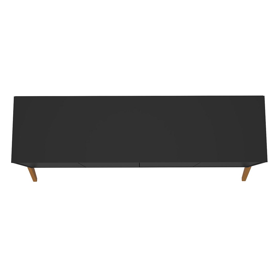 Manhattan Comfort Mid-Century Modern Gales 63.32 Sideboard with Solid Wood Legs in Matte Black