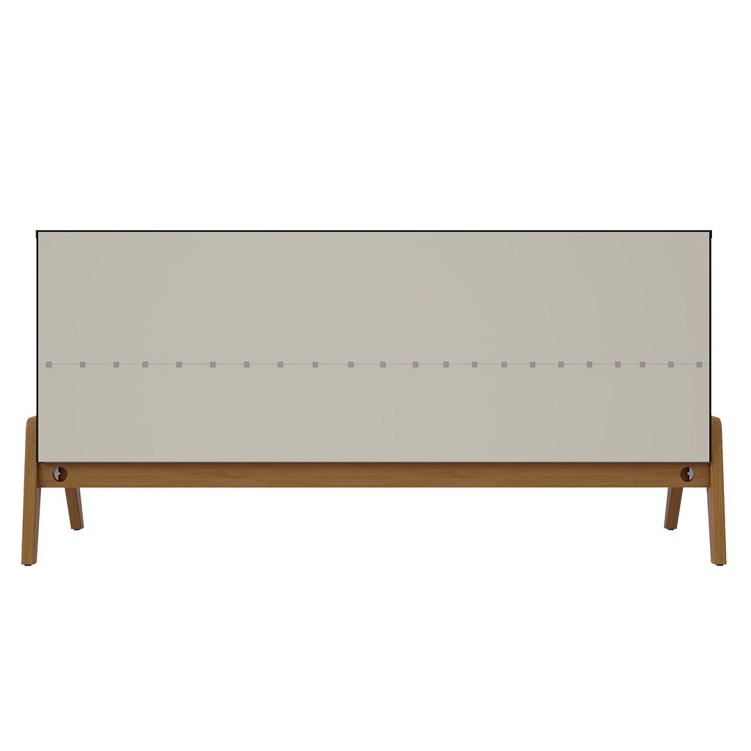 Manhattan Comfort Mid-Century Modern Gales 63.32 Sideboard with Solid Wood Legs in Matte Black