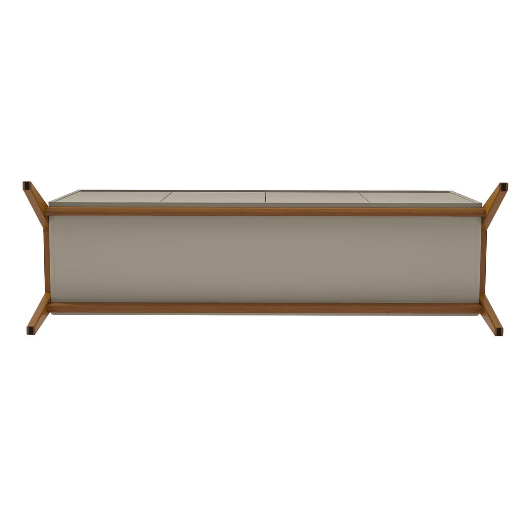 Manhattan Comfort Mid-Century Modern Gales 63.32 Sideboard with Solid Wood Legs in Greige