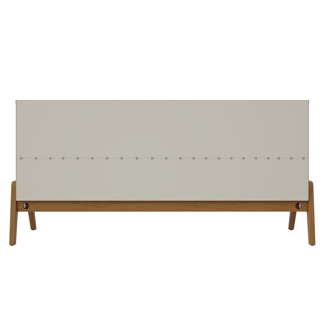 Manhattan Comfort Mid-Century Modern Gales 63.32 Sideboard with Solid Wood Legs in Greige