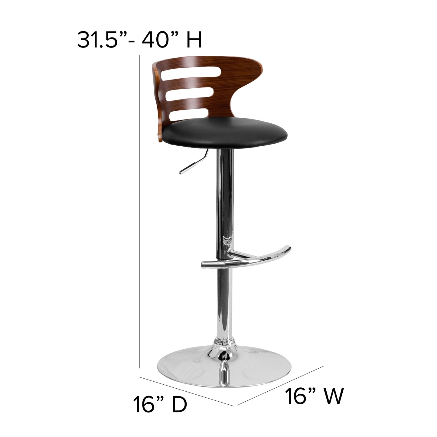 Walnut Wood Barstool SD-2019-WAL-GG