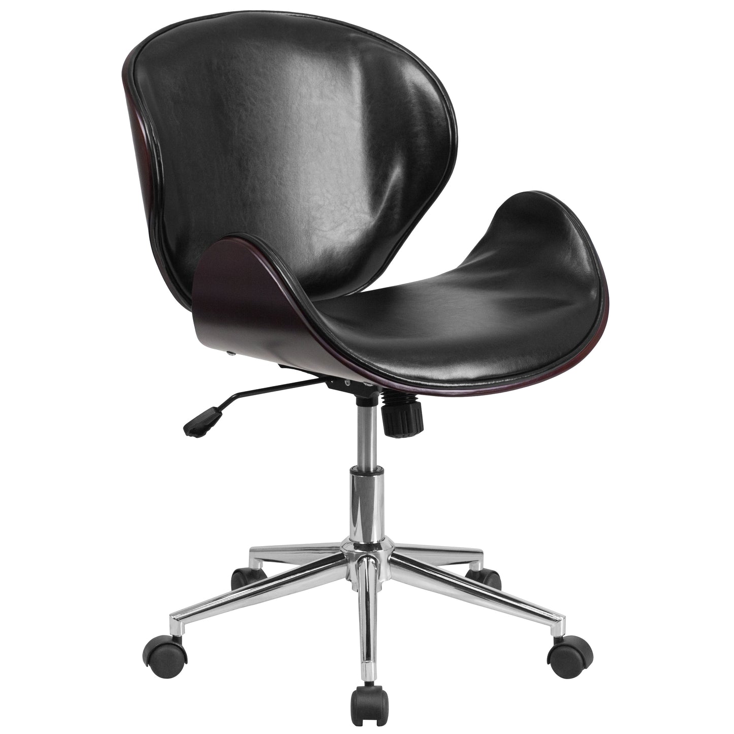 Black/Mahogany Mid-Back Chair SD-SDM-2240-5-MAH-BK-GG