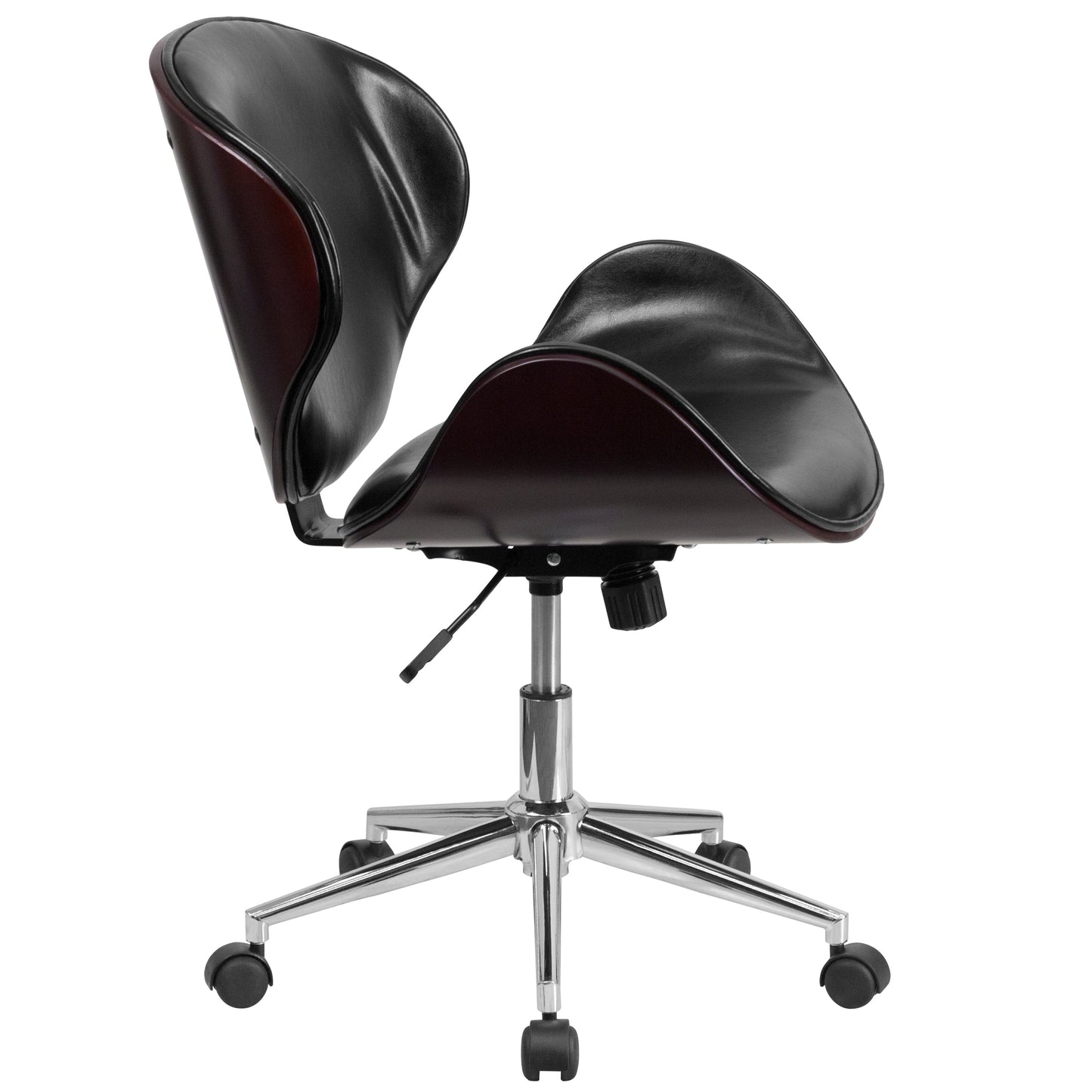 Black/Mahogany Mid-Back Chair SD-SDM-2240-5-MAH-BK-GG