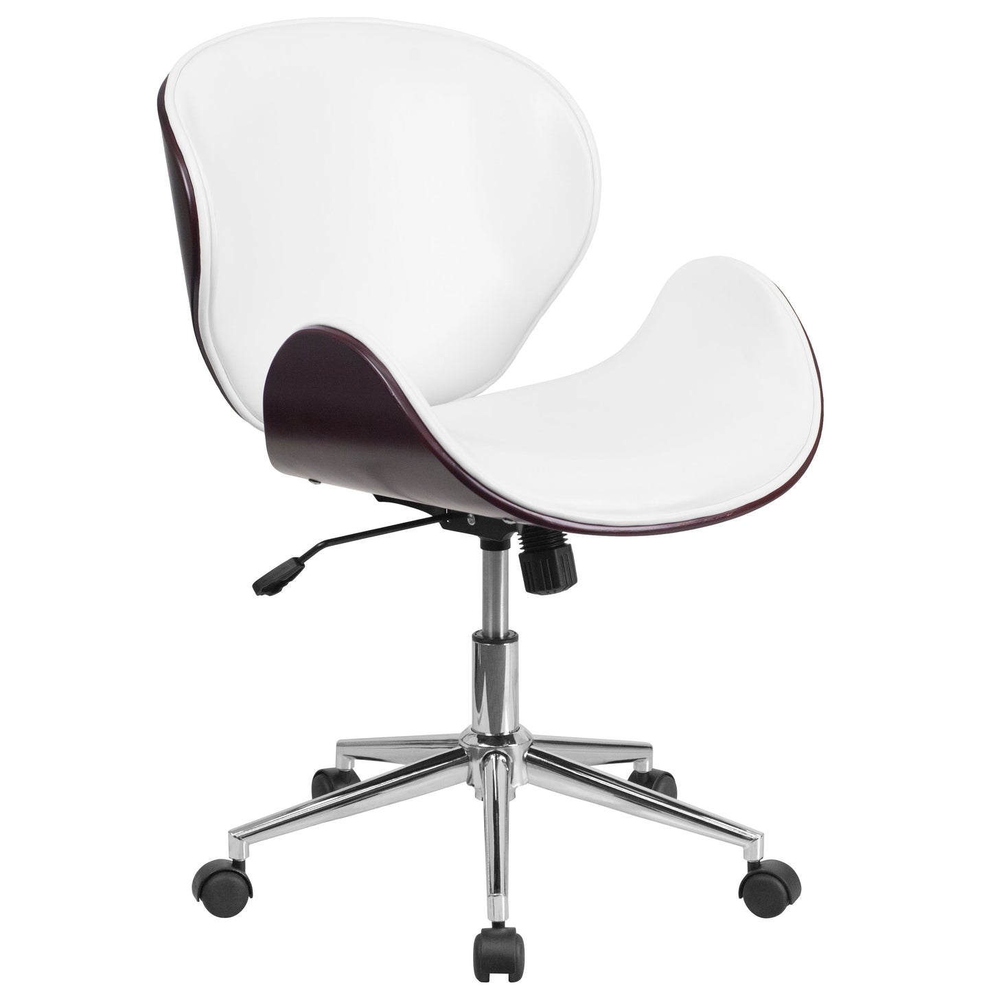 White/Mahogany Mid-Back Chair SD-SDM-2240-5-MAH-WH-GG