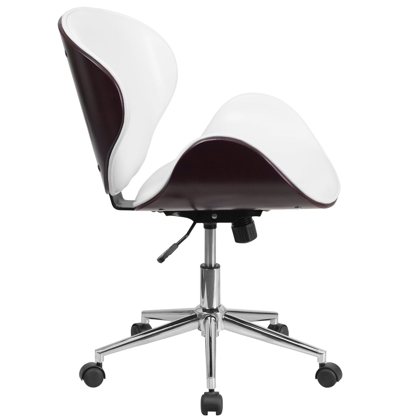 White/Mahogany Mid-Back Chair SD-SDM-2240-5-MAH-WH-GG