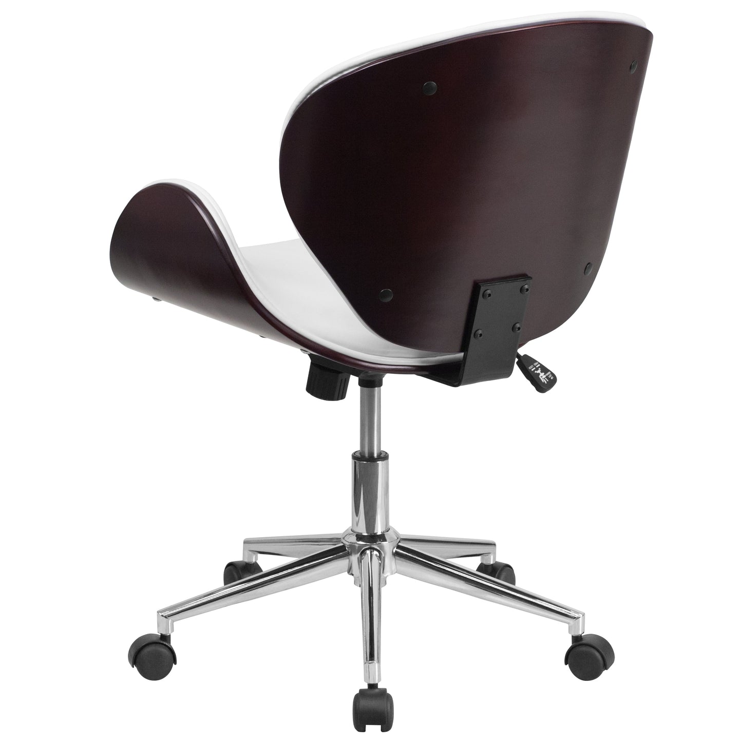 White/Mahogany Mid-Back Chair SD-SDM-2240-5-MAH-WH-GG