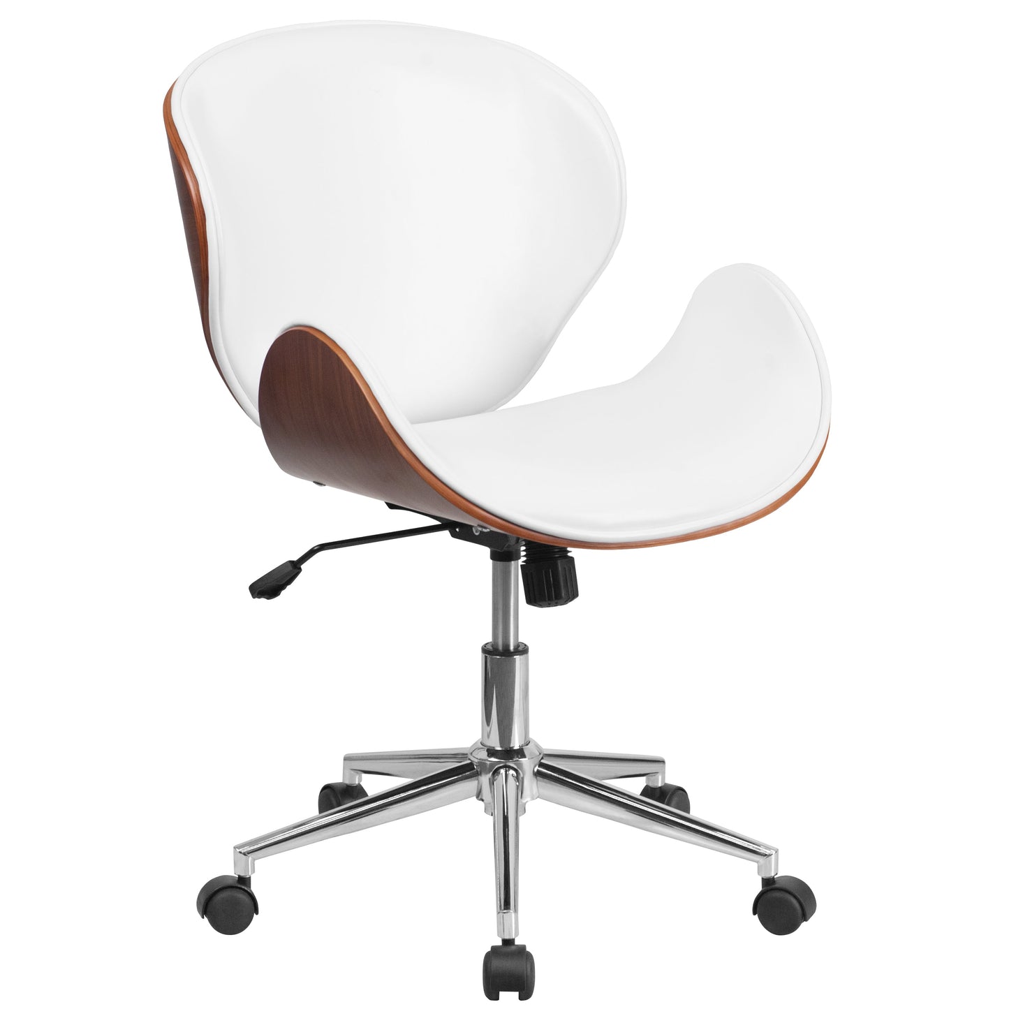 White/Walnut Mid-Back Chair SD-SDM-2240-5-WH-GG