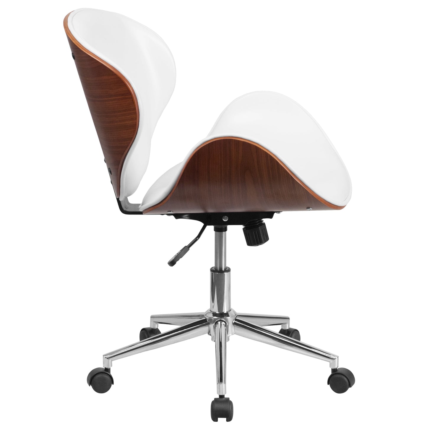 White/Walnut Mid-Back Chair SD-SDM-2240-5-WH-GG