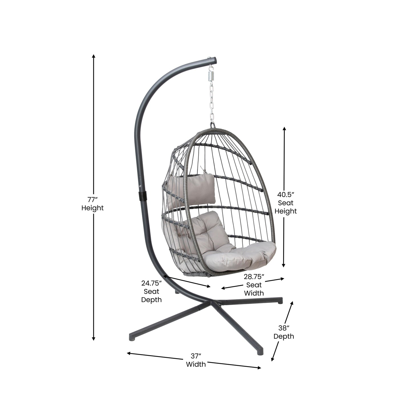 Hanging Chair & Stand SDA-AD608001-GY-GG