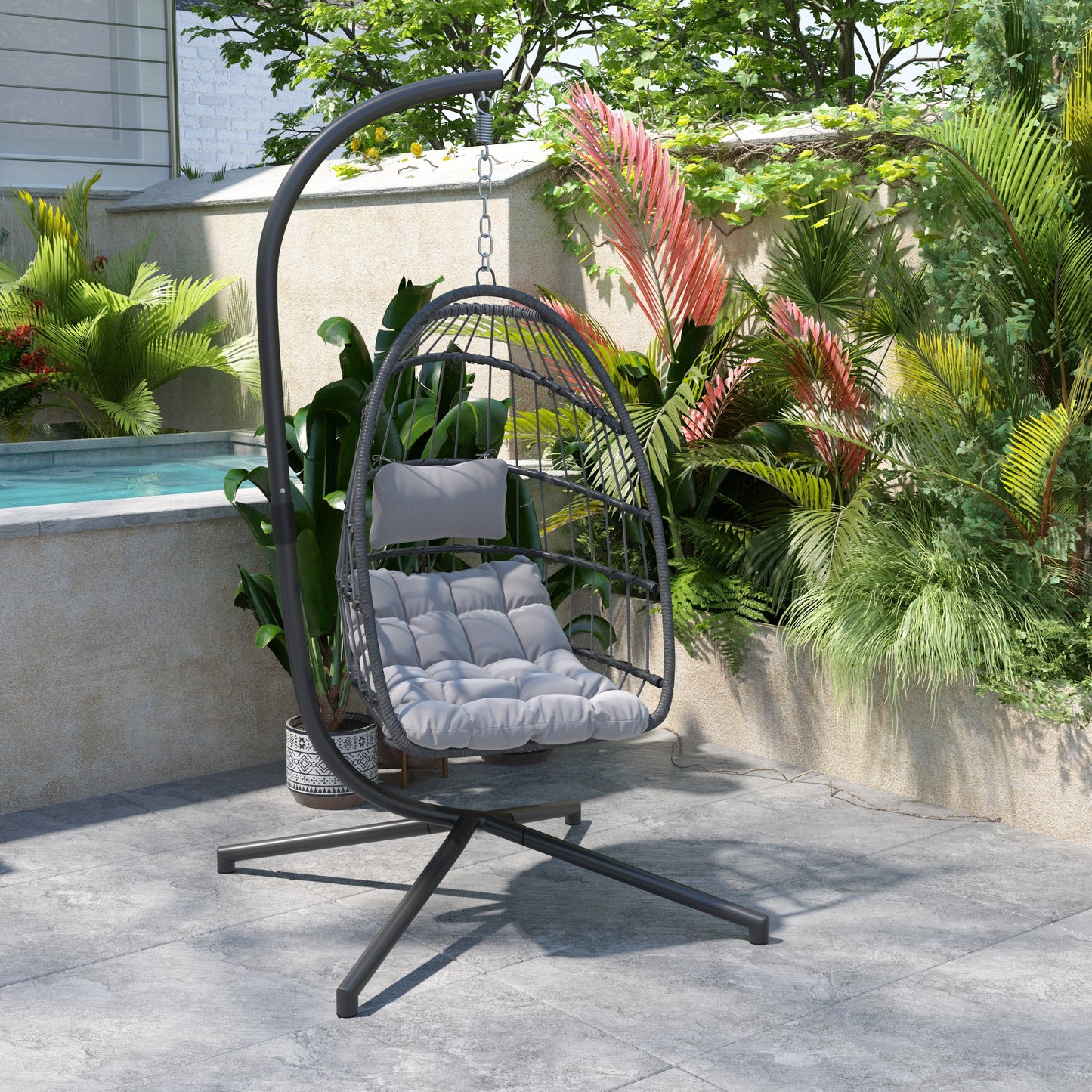 Hanging Chair & Stand SDA-AD608001-GY-GG