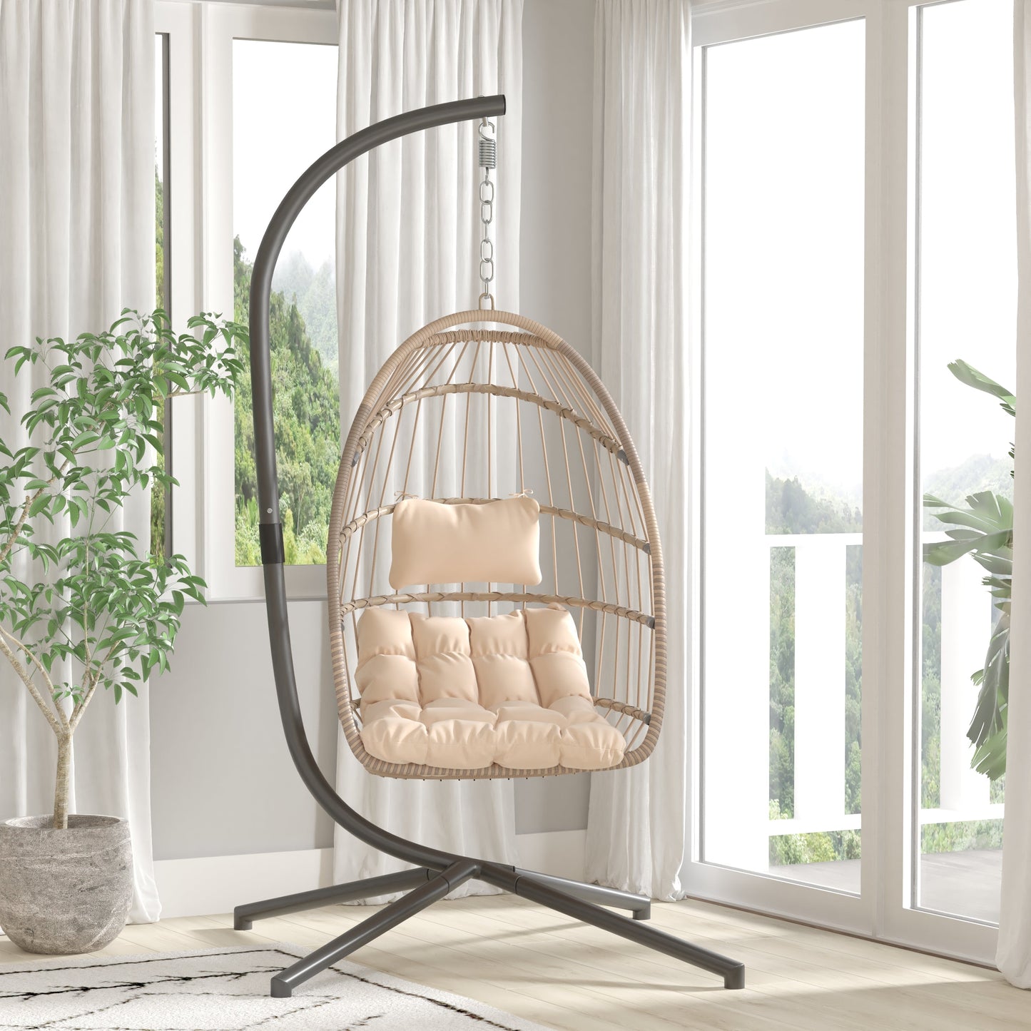 Natural Hanging Chair & Stand SDA-AD608001-NAT-GG