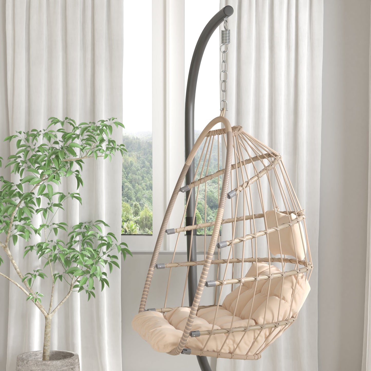 Natural Hanging Chair & Stand SDA-AD608001-NAT-GG