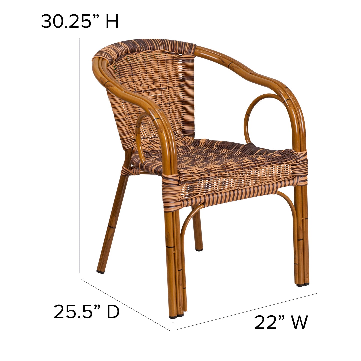 Brown Rattan Bamboo Chair SDA-AD632009D-1-GG