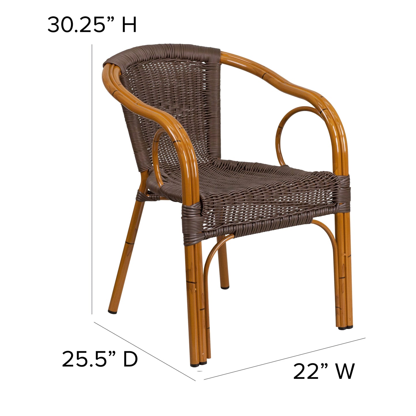 Dark Brown Rattan Bamboo Chair SDA-AD632009D-2-GG