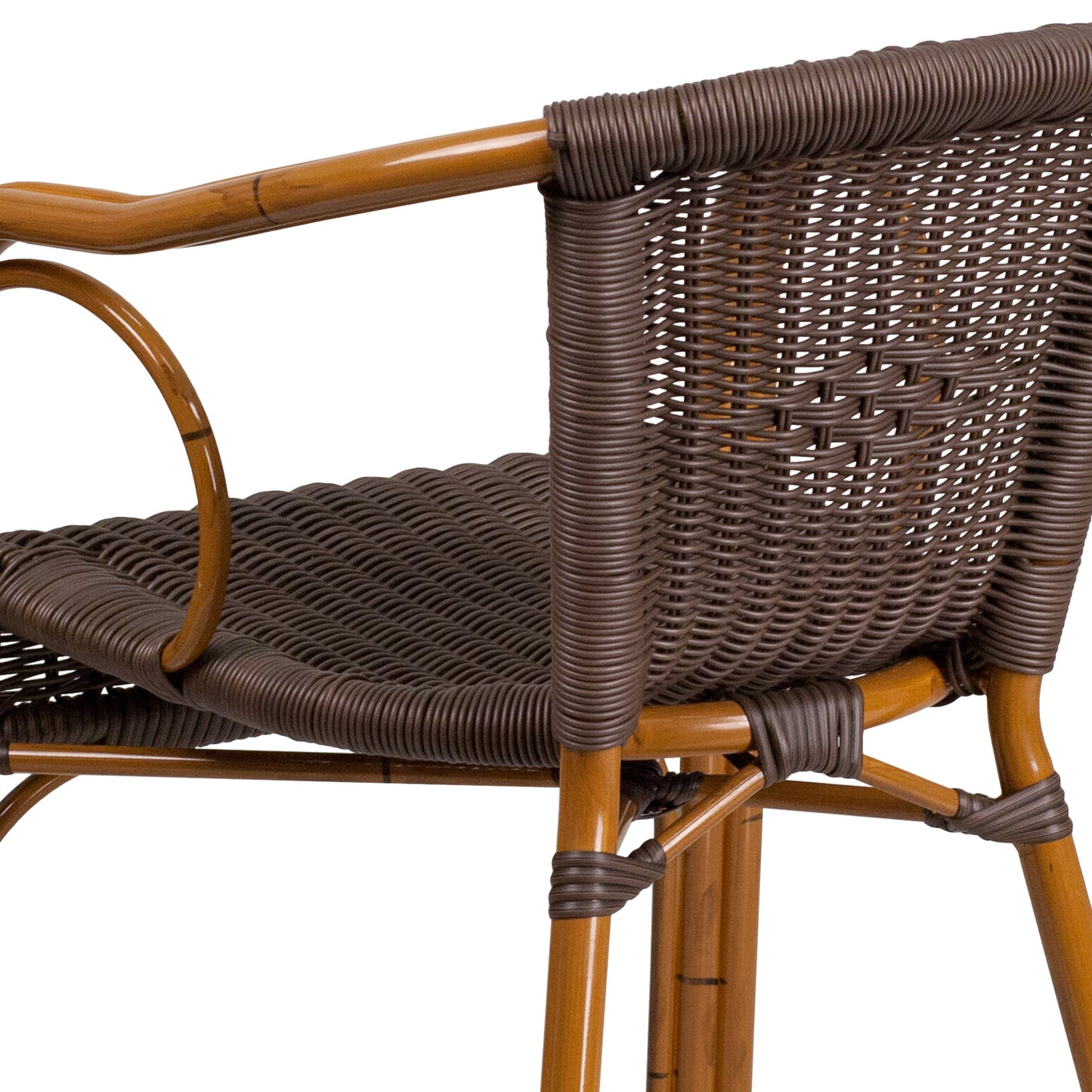 Dark Brown Rattan Bamboo Chair SDA-AD632009D-2-GG