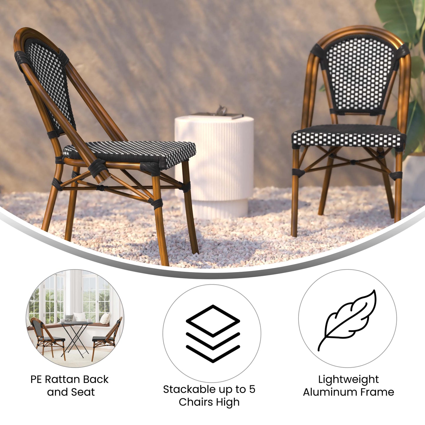 Classic Commercial Grade Indoor/Outdoor French Bistro Chair