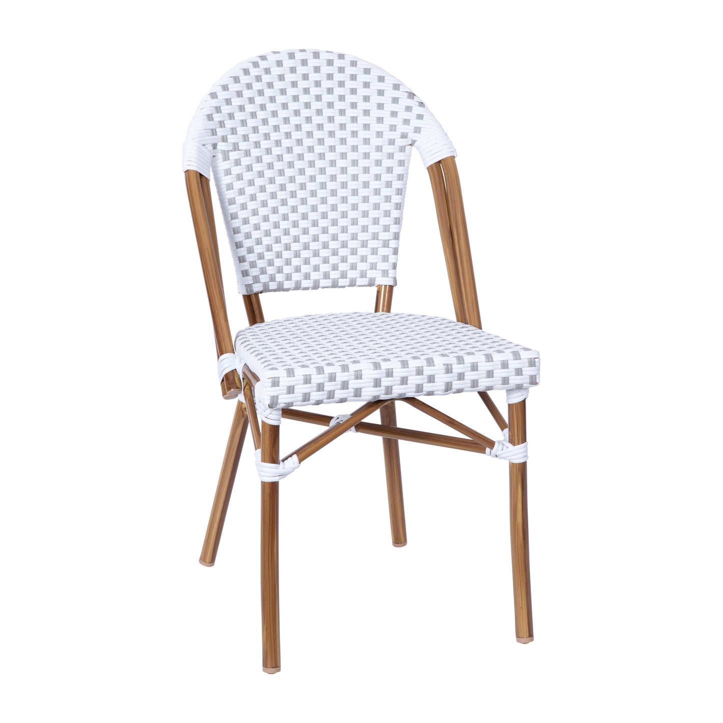 White/Gray French Cafe Chair SDA-AD642001-F-WHGY-NAT-GG