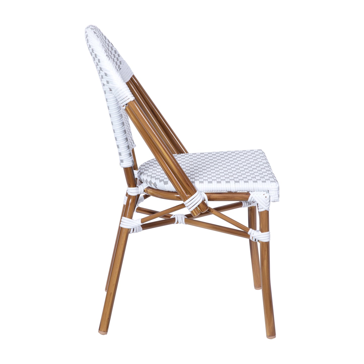 White/Gray French Cafe Chair SDA-AD642001-F-WHGY-NAT-GG