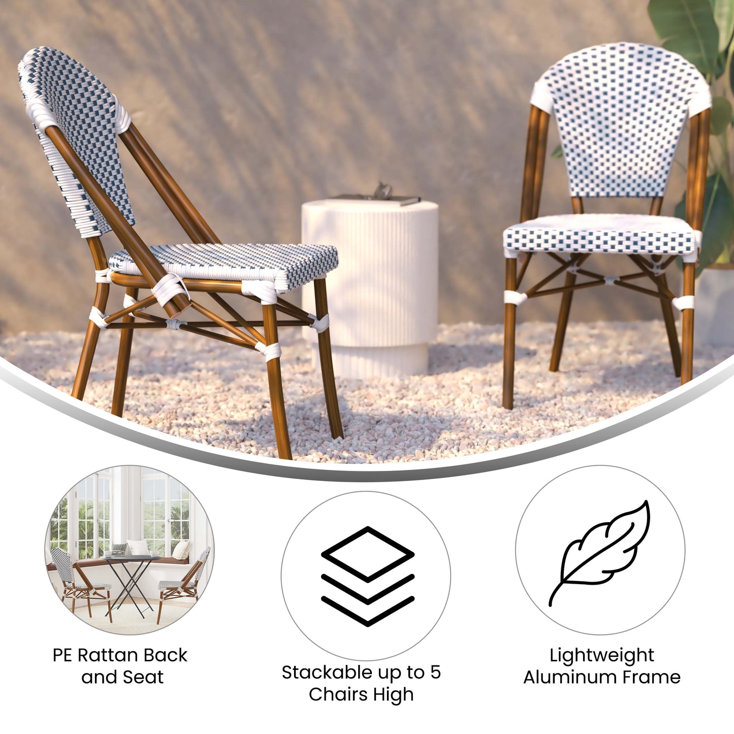 Classic Commercial Grade Indoor/Outdoor French Bistro Chair