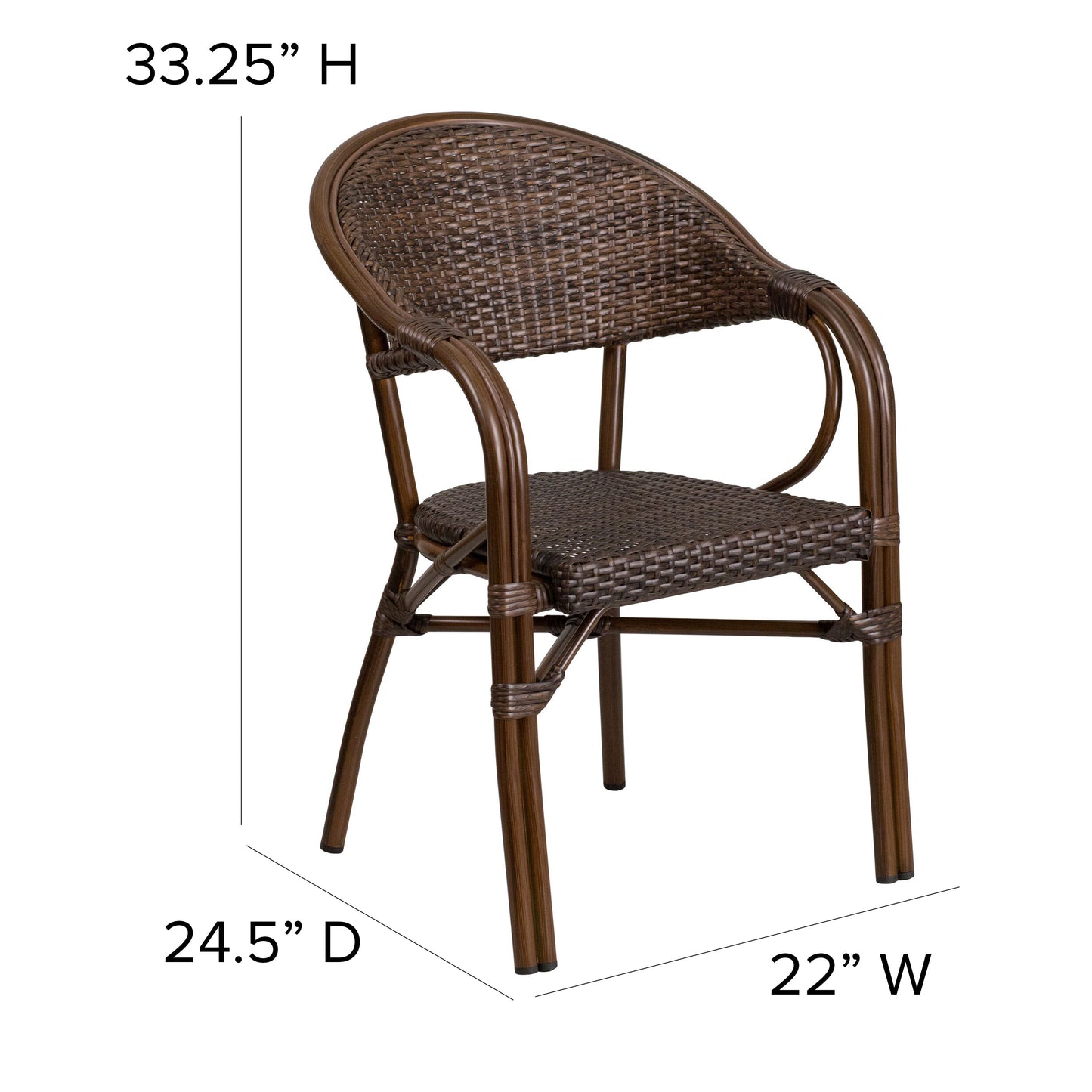 Cocoa Rattan Bamboo Chair SDA-AD642003R-1-GG