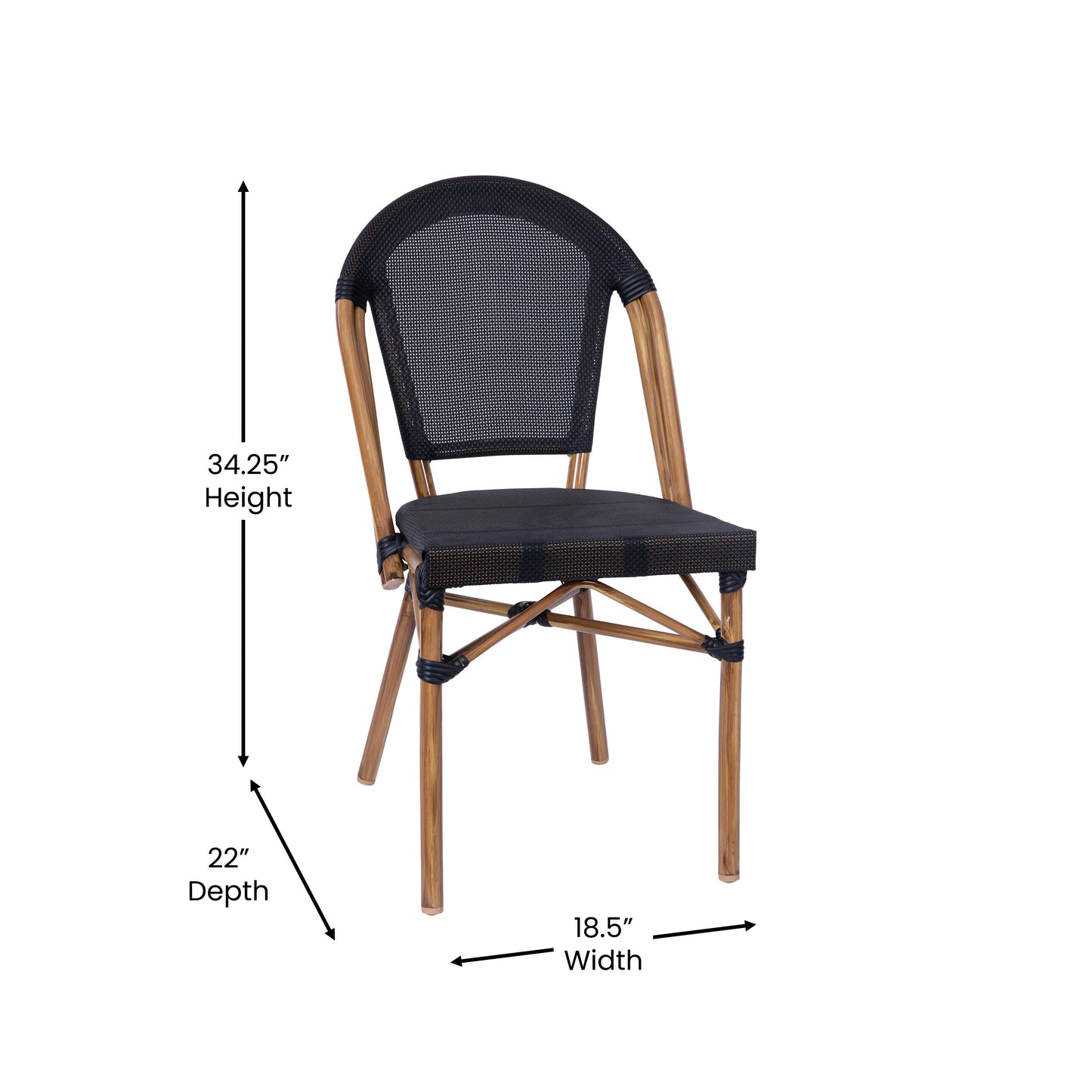 Classic Commercial Grade Indoor/Outdoor French Bistro Chair