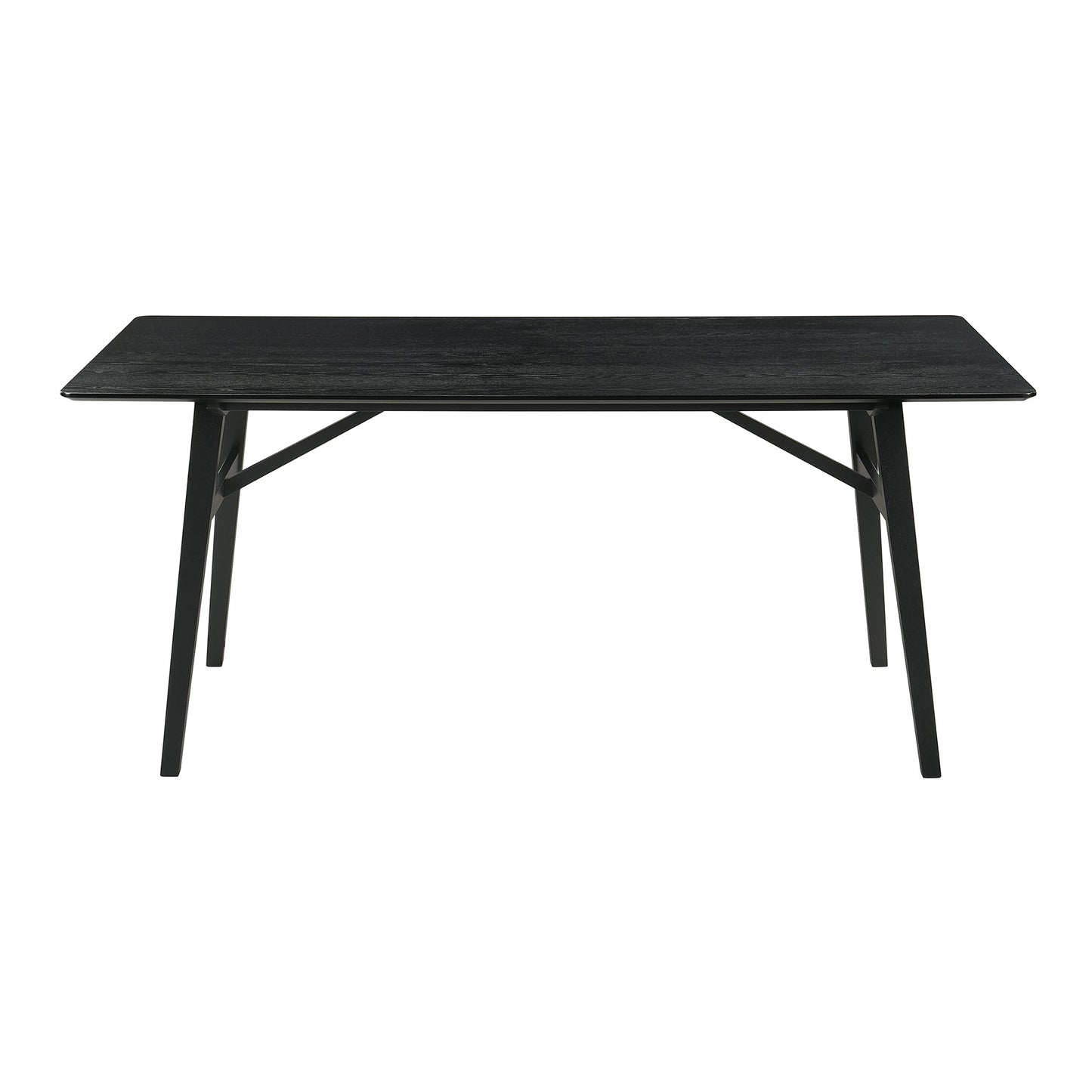 Channell 5 Piece Black Wood Dining Table Set with Benches in Charcoal Fabric