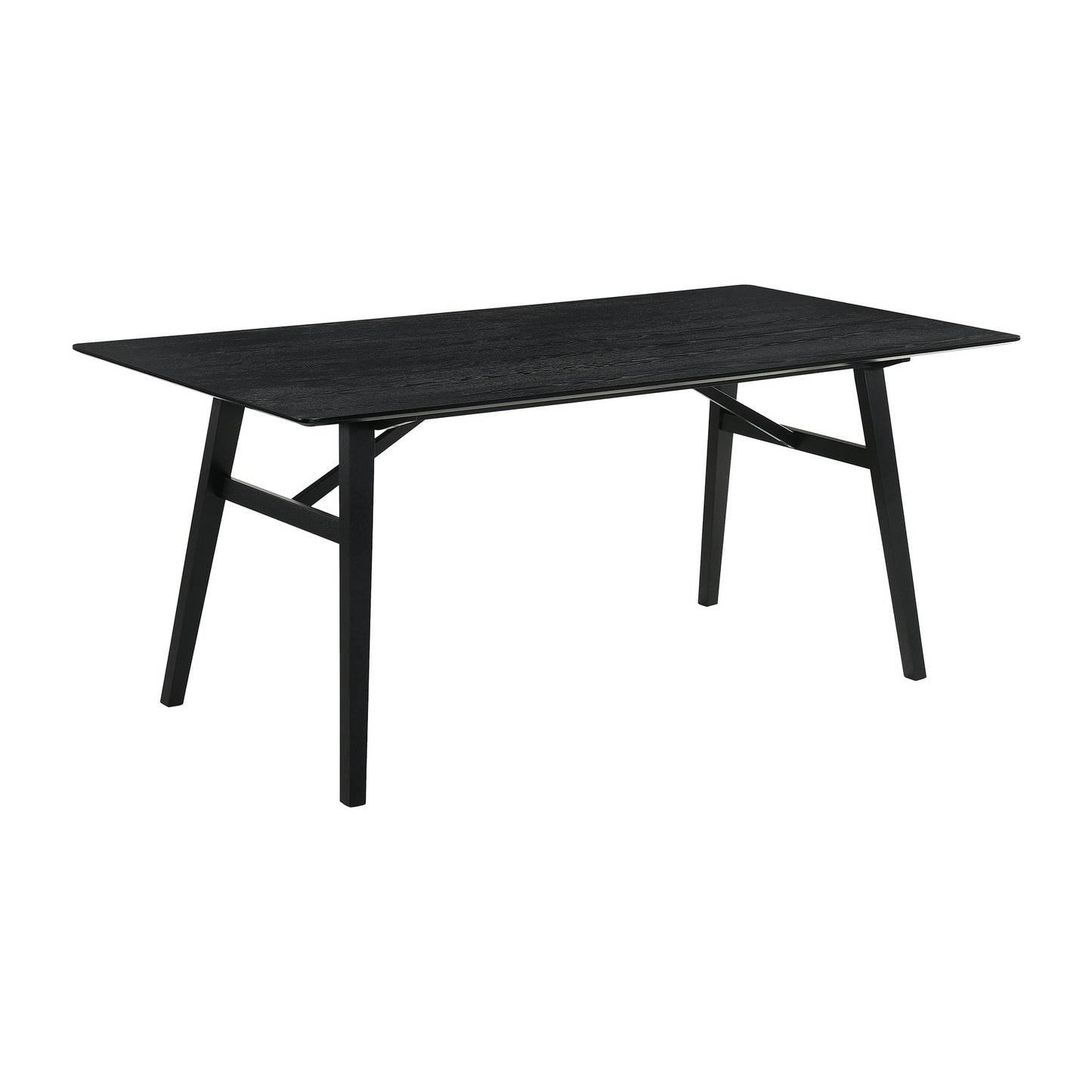 Channell 5 Piece Black Wood Dining Table Set with Charcoal Fabric