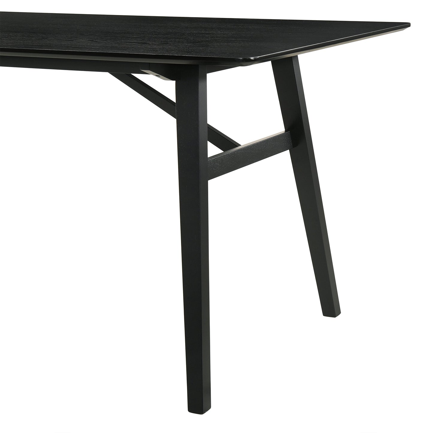 Channell 5 Piece Black Wood Dining Table Set with Charcoal Fabric