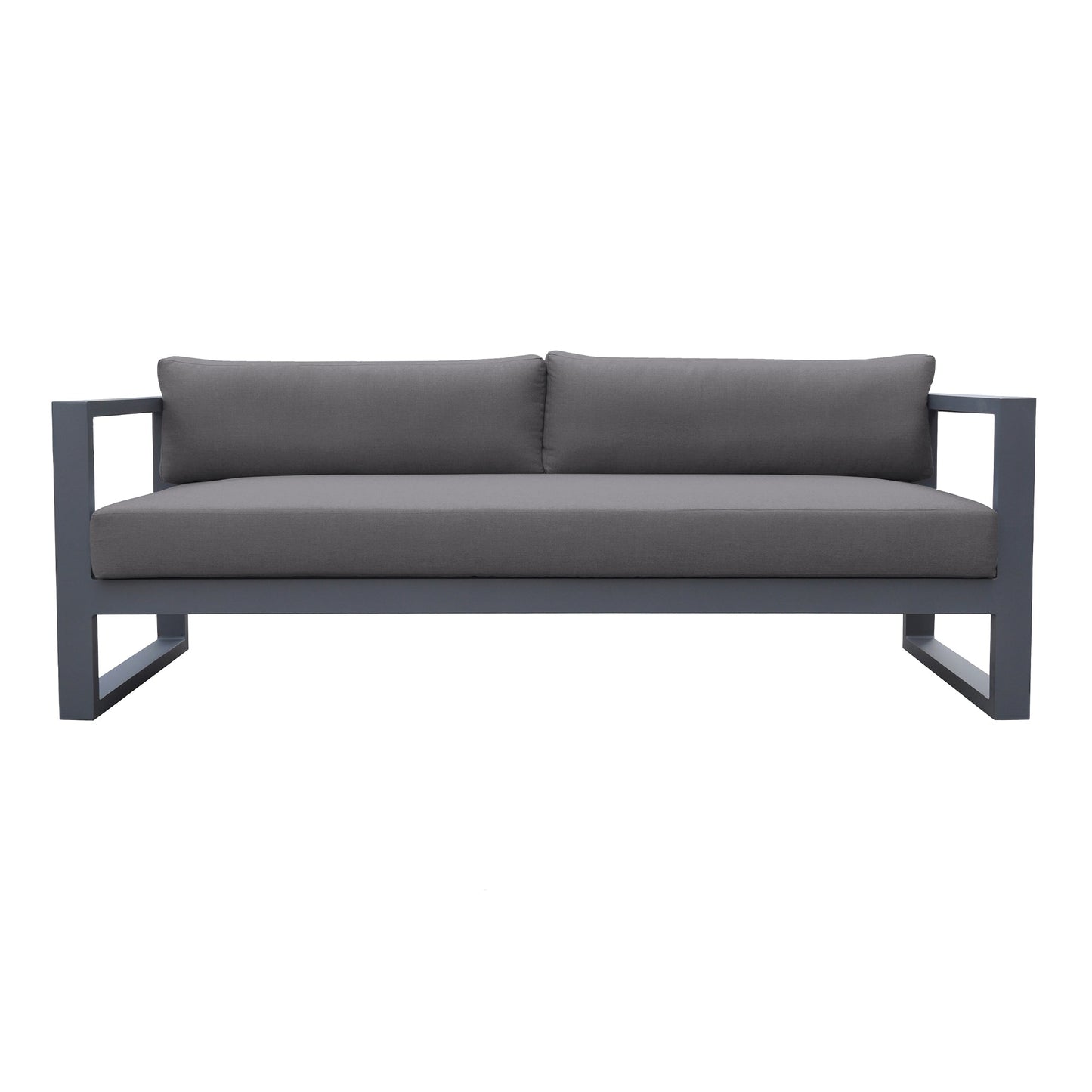 Aelani Outdoor 4 piece Set in Dark Gray Finish and Charcoal Cushions