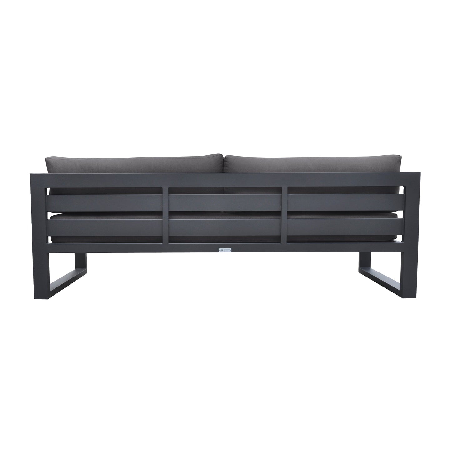 Aelani Outdoor 4 piece Set in Dark Gray Finish and Charcoal Cushions