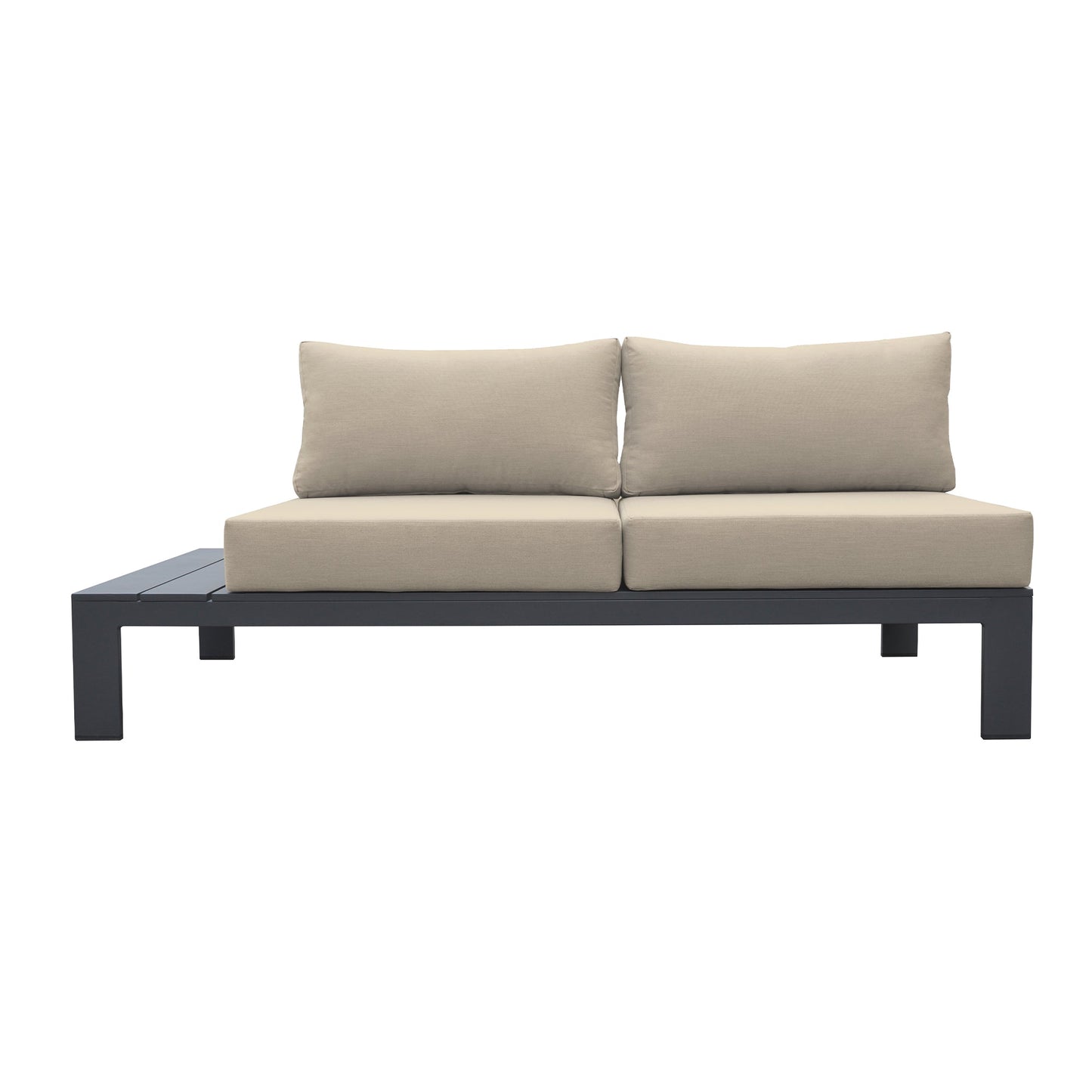 Razor Outdoor 4 piece Sectional set in Dark Gray Finish and Taupe Cushions