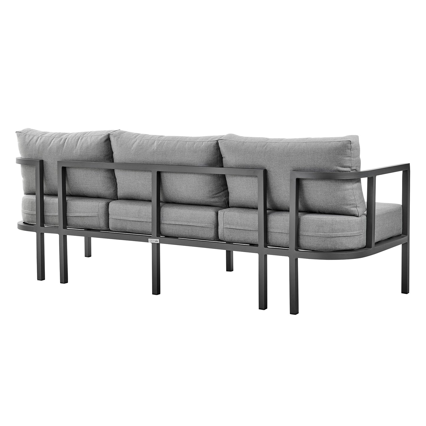 Valentina 4 Piece Dark Gray Aluminum Outdoor Seating Set with Dark Gray Cushions