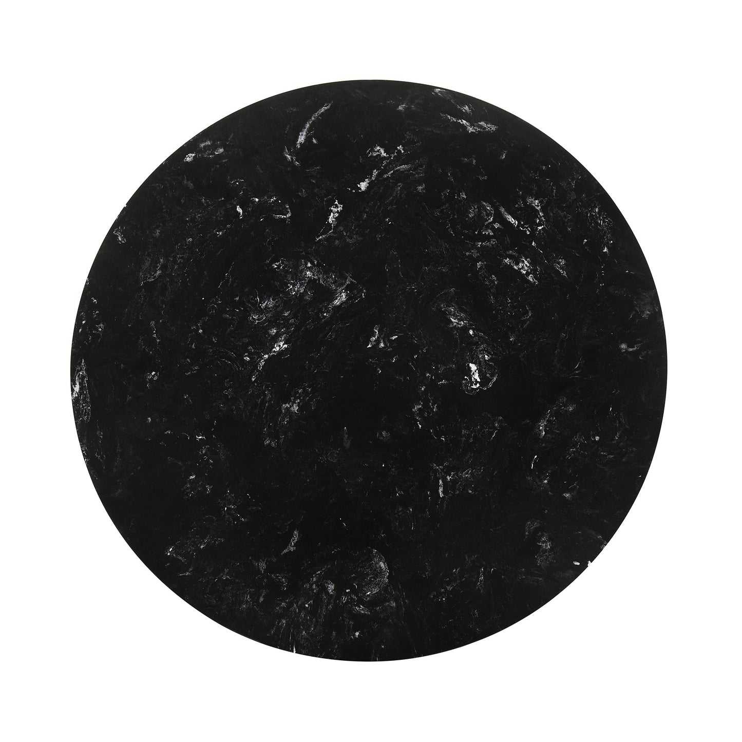 Venus and Rowan 5 Piece Black Marble Round Dining Set