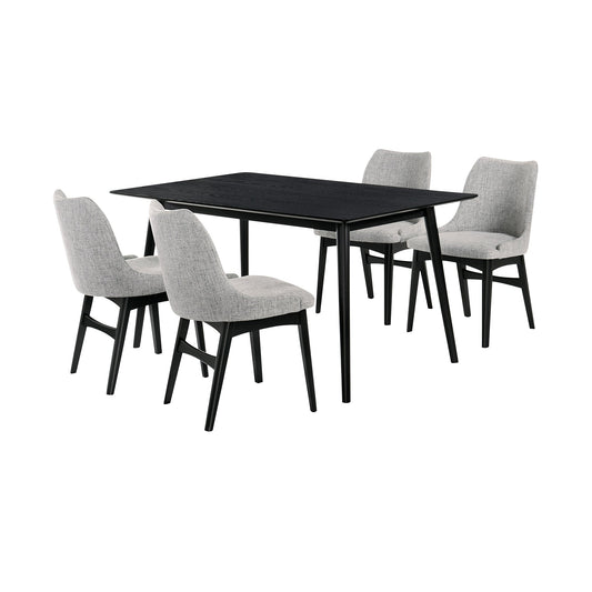 Westmont and Azalea Gray and Black Wood 5 Piece Dining Set