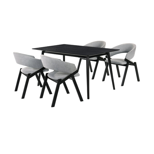 Westmont and Talulah Gray and Black 5 Piece Dining Set