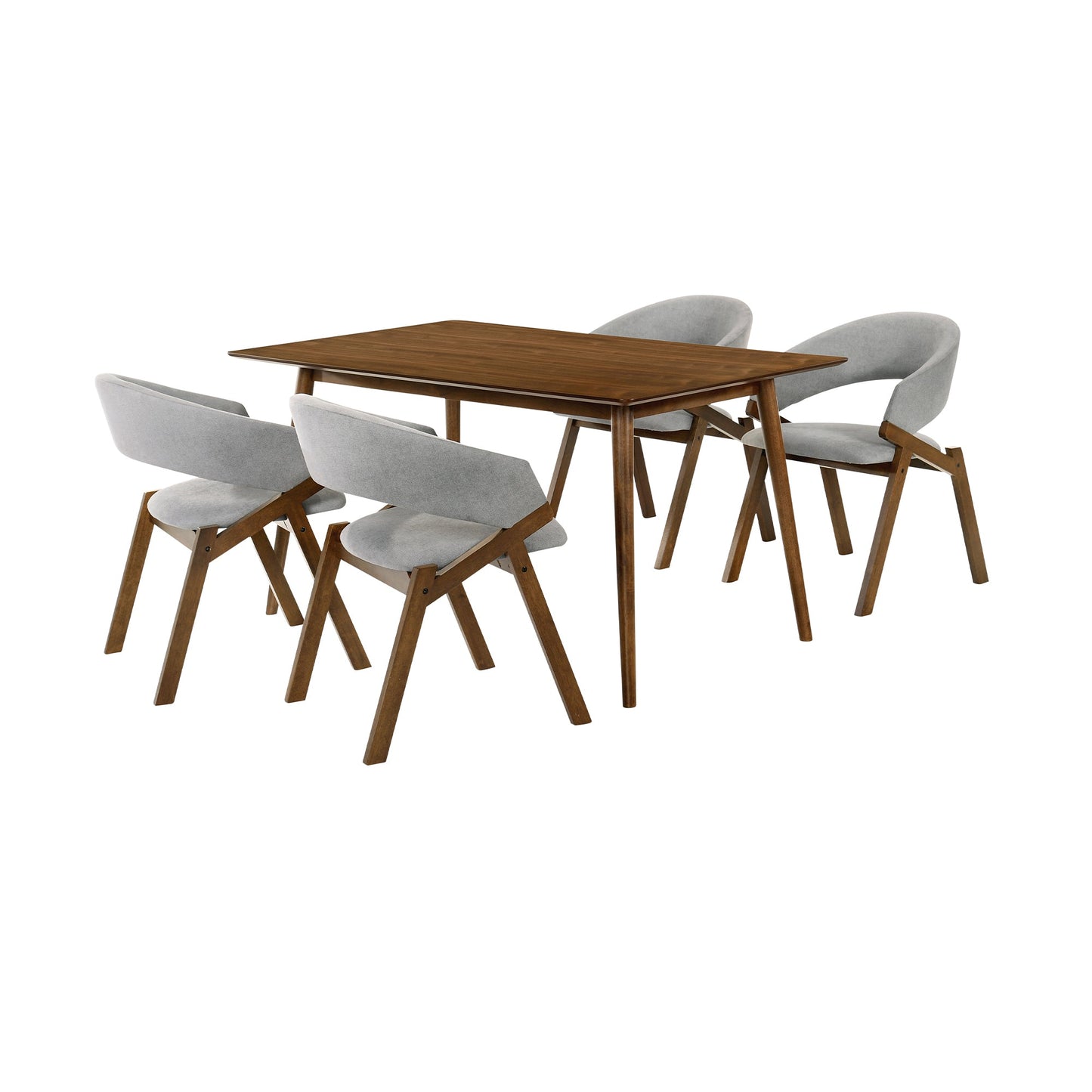 Westmont and Talulah Gray and Walnut 5 Piece Dining Set